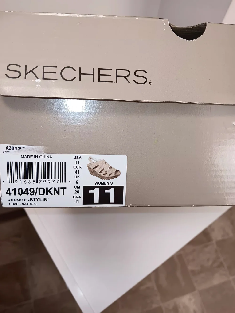 Skechers Women's Beige Suede Wedge Sandals